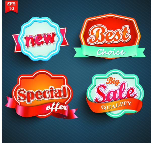 Cute special offer with sale labels vector