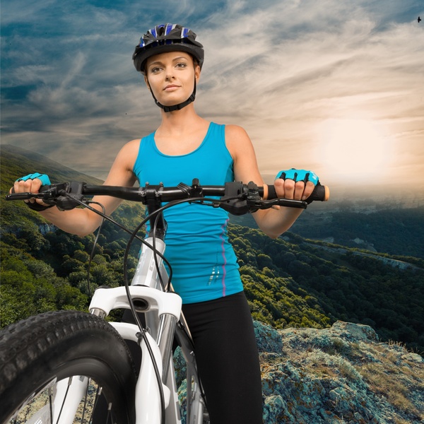 Cycling exercise woman Stock Photo 02