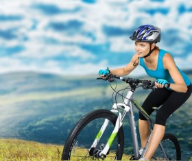 Cycling exercise woman Stock Photo 07