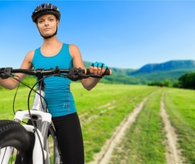 Cycling exercise woman Stock Photo 09