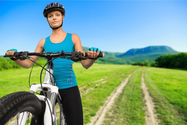 Cycling exercise woman Stock Photo 09