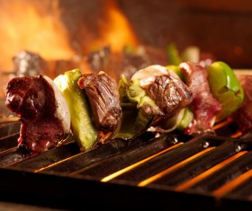 Delicious barbecue chicken and vegetables Stock Photo