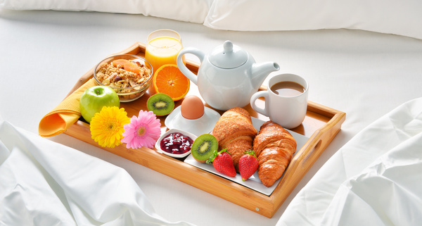 Delicious breakfast in the tray Stock Photo 02
