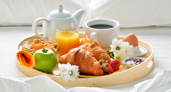 Delicious breakfast in the tray Stock Photo 03
