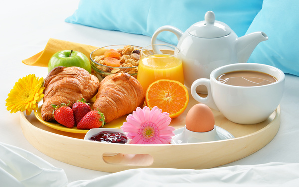 Delicious breakfast in the tray Stock Photo 04