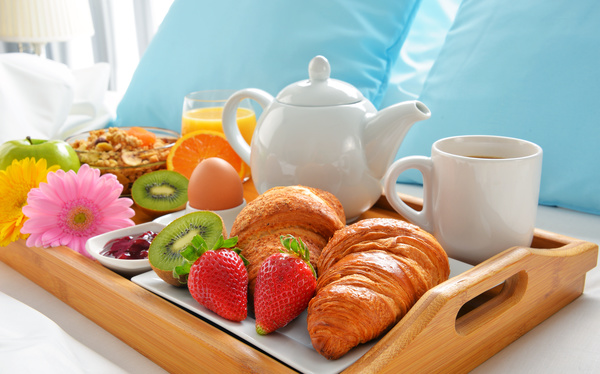 Delicious breakfast in the tray Stock Photo 09