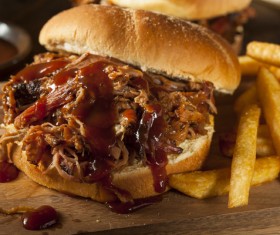 Delicious pork burgers Stock Photo