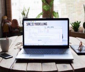 Desktop on the coffee with tablet Stock Photo 02