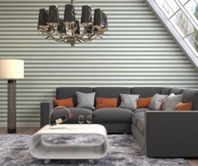 Different styles of stylish indoor living room Stock Photo 01