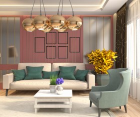 Different styles of stylish indoor living room Stock Photo 05