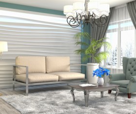 Different styles of stylish indoor living room Stock Photo 08