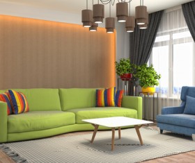 Different styles of stylish indoor living room Stock Photo 11