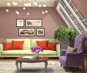 Different styles of stylish indoor living room Stock Photo 12