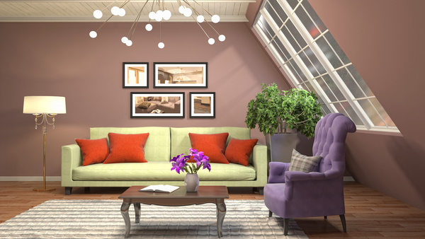 Different styles of stylish indoor living room Stock Photo 12