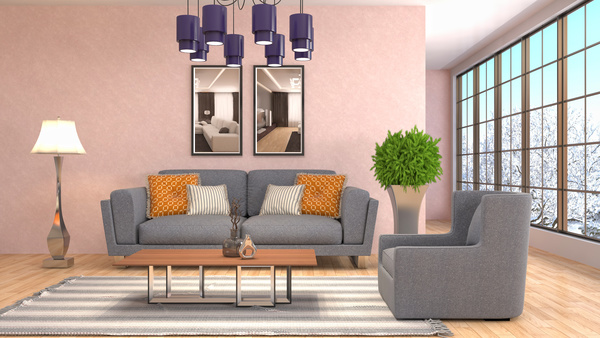 Different styles of stylish indoor living room Stock Photo 17