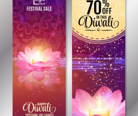 Diwali festival discount banners vector 01