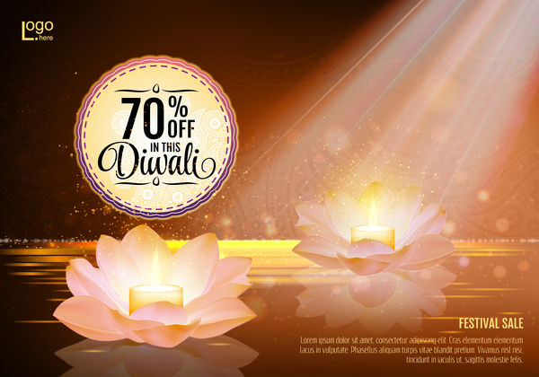 Diwali festival sale discount background vector 02