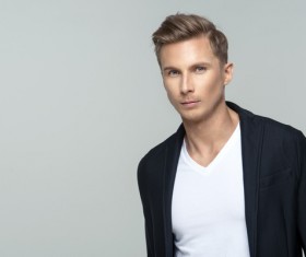 Elegant handsome young male model Stock Photo 04