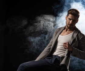 Elegant handsome young male model Stock Photo 05