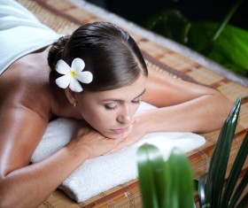 Enjoy a massage and aromatherapy woman Stock Photo 02