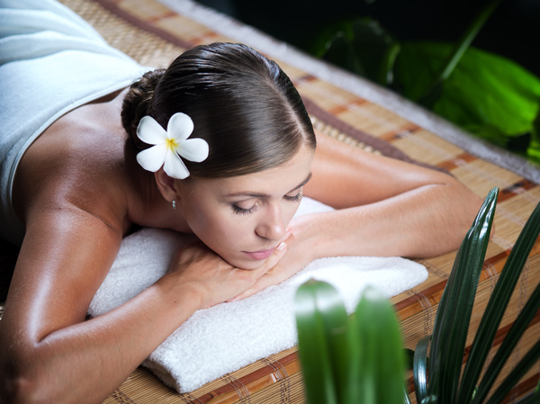 Enjoy a massage and aromatherapy woman Stock Photo 02