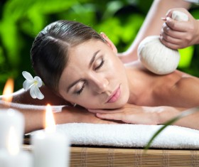 Enjoy a massage and aromatherapy woman Stock Photo 04