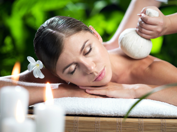 Enjoy a massage and aromatherapy woman Stock Photo 04