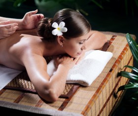 Enjoy a massage and aromatherapy woman Stock Photo 05