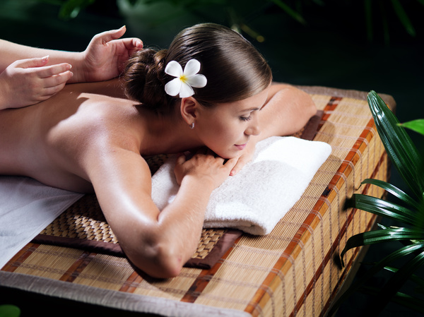 Enjoy a massage and aromatherapy woman Stock Photo 05