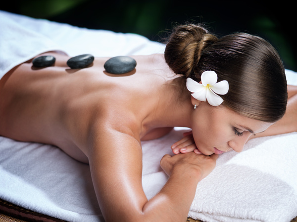 Enjoy a massage and aromatherapy woman Stock Photo 06