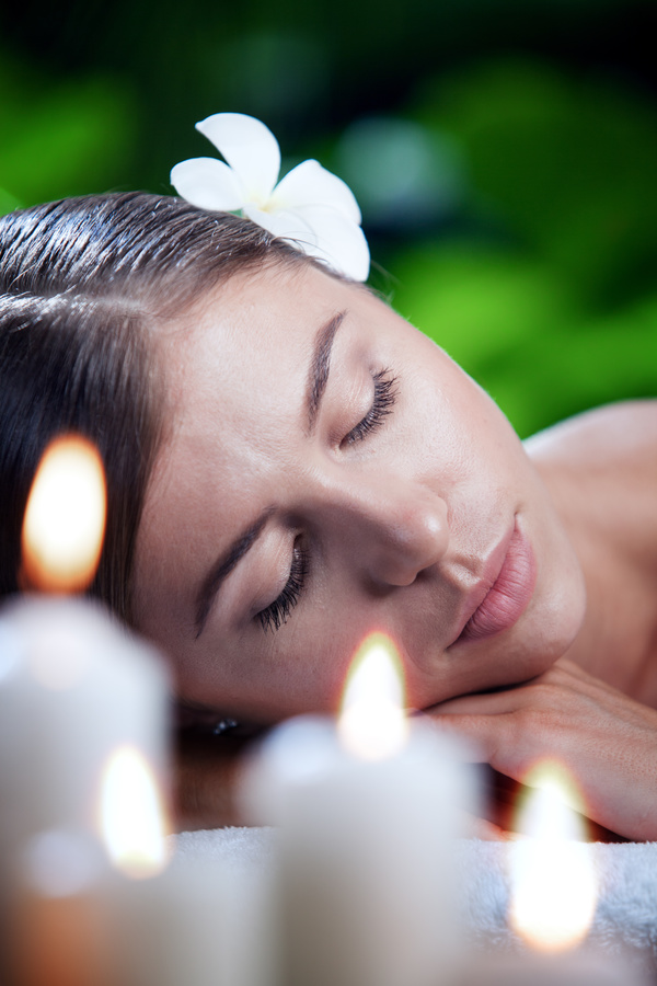 Enjoy a massage and aromatherapy woman Stock Photo 07