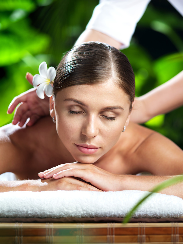 Enjoy a massage and aromatherapy woman Stock Photo 09