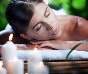 Enjoy a massage and aromatherapy woman Stock Photo 10