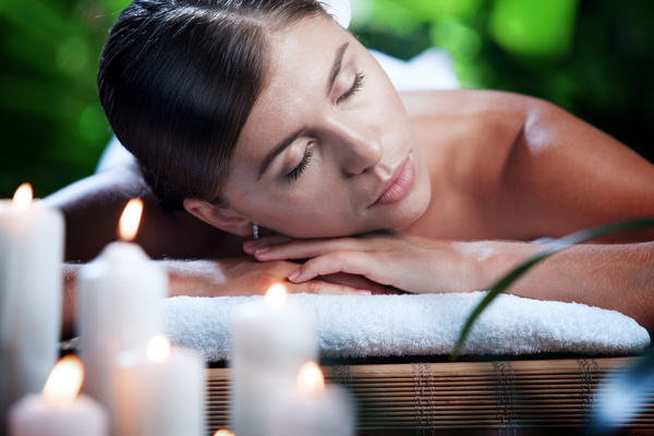 Enjoy a massage and aromatherapy woman Stock Photo 10
