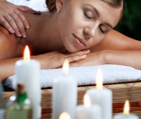 Enjoy a massage and aromatherapy woman Stock Photo 11