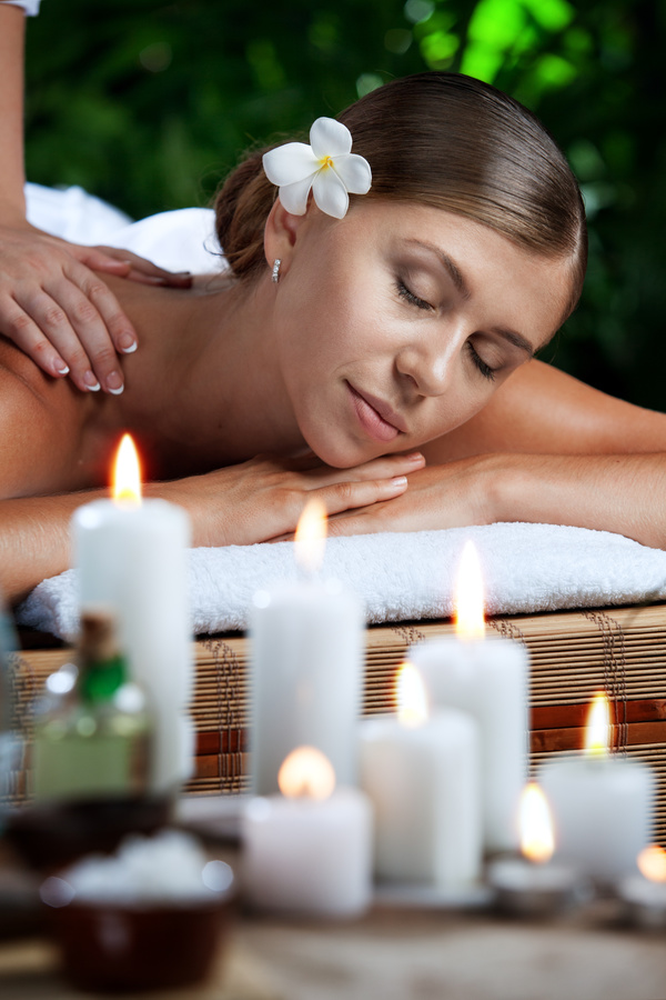 Enjoy a massage and aromatherapy woman Stock Photo 11
