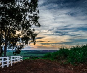 Farm quiet evening Stock Photo