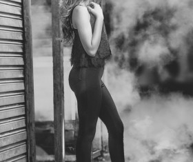 Fashion beautiful black and white photos Stock Photo