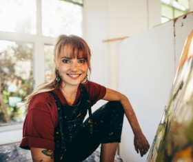 Female creation artist painting Stock Photo 10