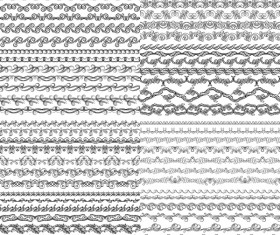 Floral seamless border design vector set 01