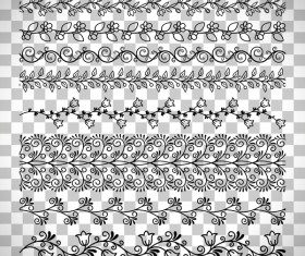 Floral seamless border design vector set 02
