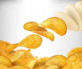 Fresh potato chips vectors illustration