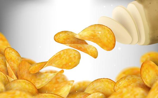 Fresh potato chips vectors illustration