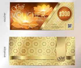 Golden diwali festival gift voucher vector template 01
