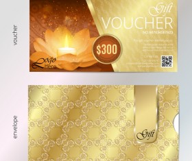 Golden diwali festival gift voucher vector template 02