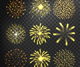 Golden fireworks illustration vector