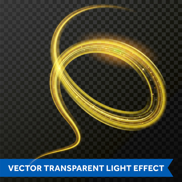 Golden light effect illustration vector