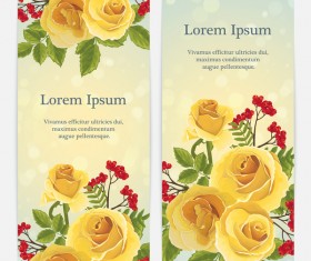 Golden rose banner template vector 01