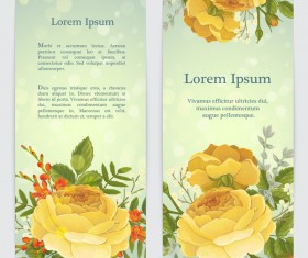 Golden rose banner template vector 02