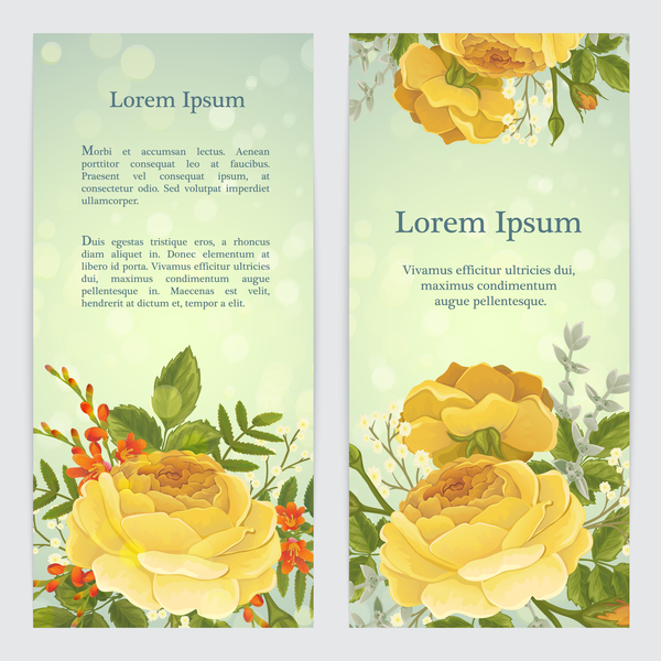 Golden rose banner template vector 02